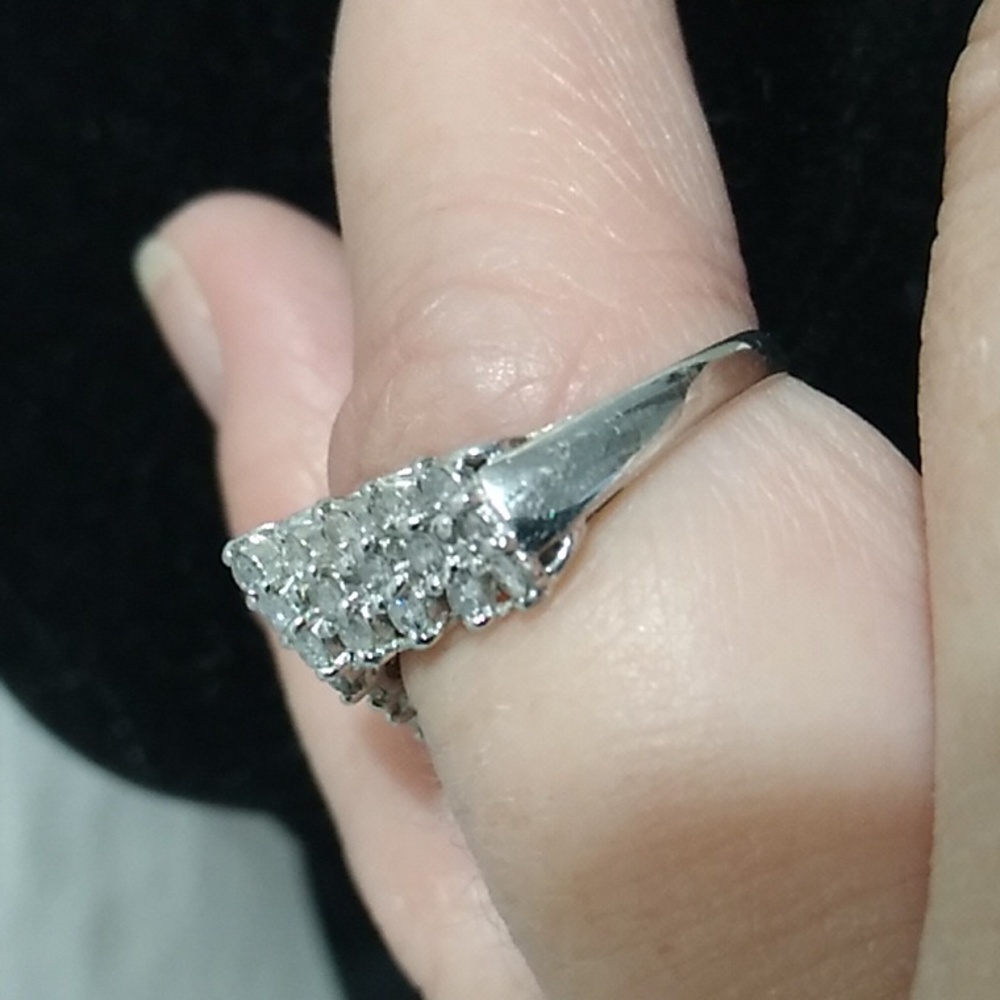 SALE! Platinum Solid Genuine 0.53ct Diamond Engagement Ring Size 6 1/2 - Picture 3 of 9